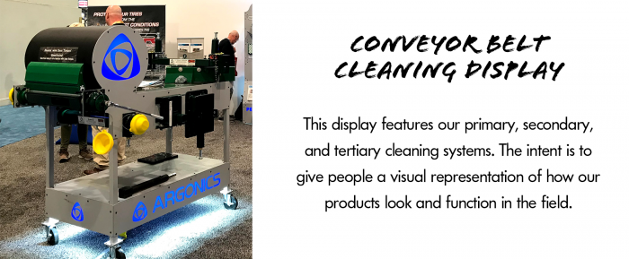 conveyor belt cleaning display