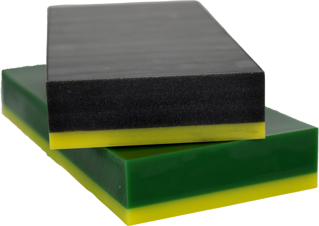 Stack of sheet samples with wear indicator