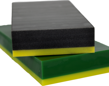 Stack of sheet samples with wear indicator